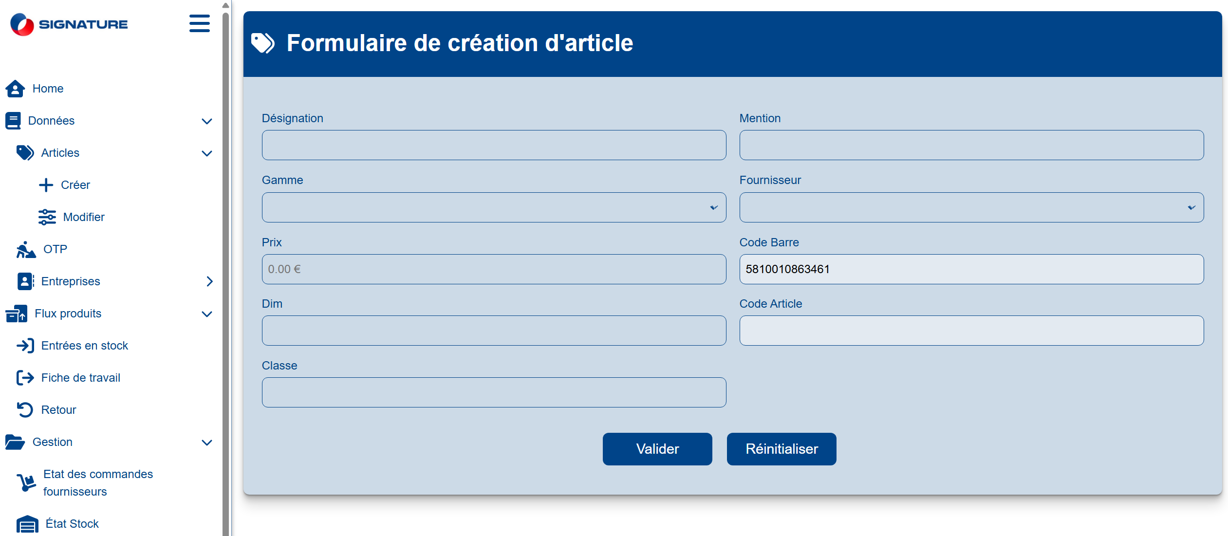 Exemple flux gestion stock